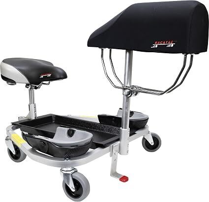 Kneeling Sitting Creeper with Chest Support and 3 Inch Casters, Rolling Knee Pads with Seat, Creeper for Flooring Installation