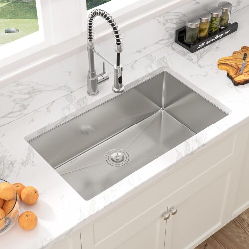 Undermount Kitchen Sink 30x18 Inch Stainless Steel Single Bowl Kitchen Sink