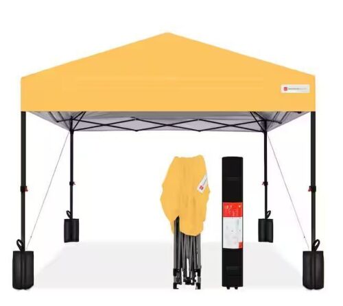 One-Person Setup Instant Pop Up Canopy w/ Case, 4 Weight Bags - 10x10ft