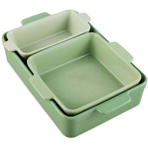 3-Piece Ceramic Bakeware Set, Stoneware Baking Dishes, Casserole Serving Set