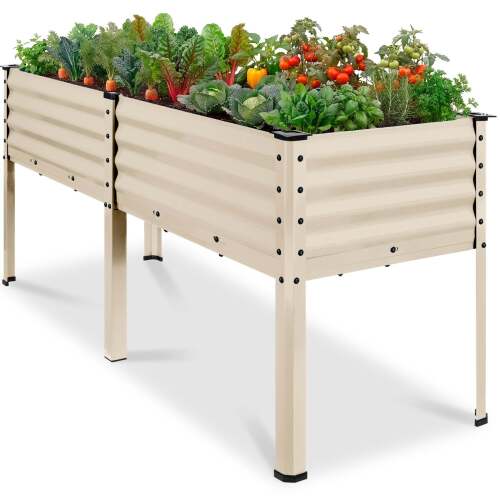 Elevated Galvanized Metal Garden Bed w/ Corner Protectors - 72x24x30in