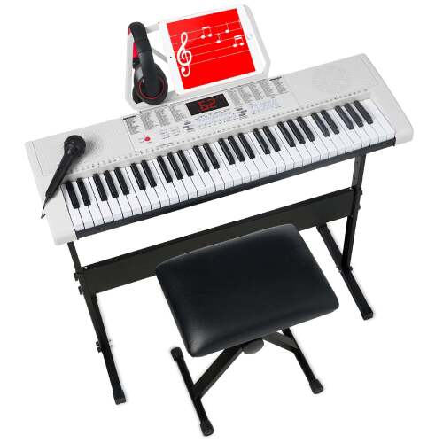 61-Key Beginners Electronic Keyboard Piano Set w/ 3 Modes, Microphone