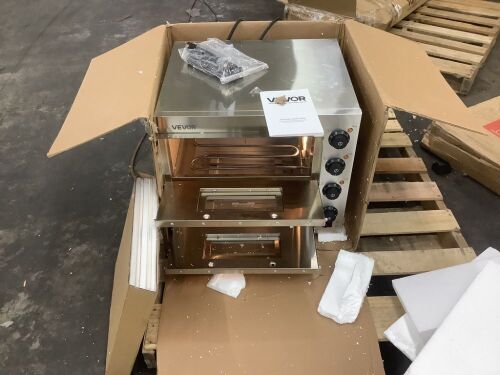 VEVOR Commercial Electric Countertop Pizza Oven, 16-Inch Double Deck Layers, with Stone and Handle