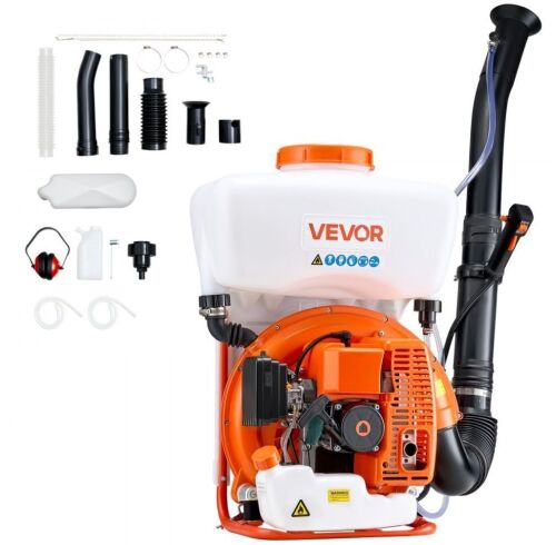 VEVOR Gas Powered Backpack Fogger Sprayer with 4 Gallon Tank, 63CC 3HP Engine, Powder and Liquid Mister Duster System