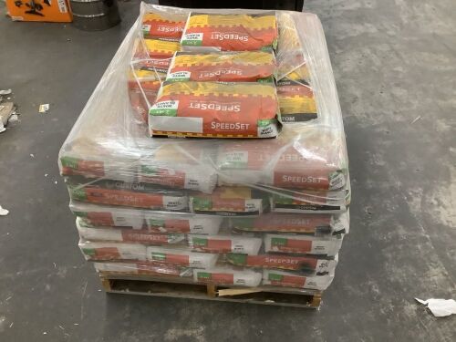 Pallet of (63) Custom Building Products 25 Lb. White SpeedSet Fortified Thin-Set Mortar