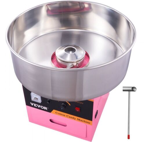 VEVOR 1000W Electric Cotton Candy Machine with Stainless Steel Bowl, Sugar Scoop, and Drawer