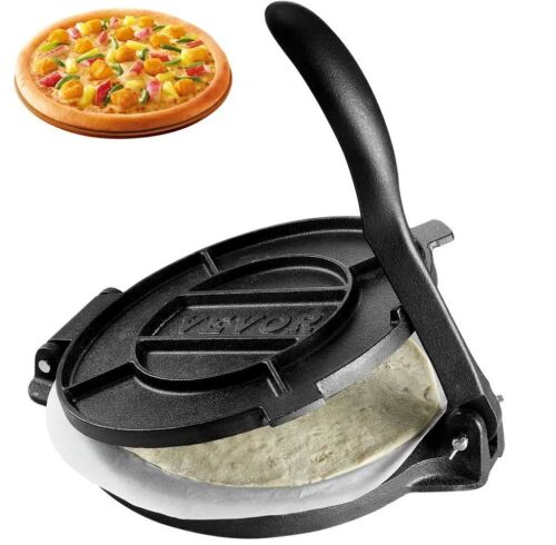 VEVOR 10 Inch Pre-Seasoned Cast Iron Tortilla and Roti Press