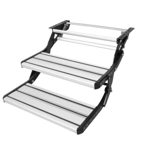 VEVOR 2-Step, Manual Retractable RV Stairs, Foldable, 440 LBS Load Capacity