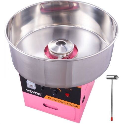 VEVOR 1000W Electric Cotton Candy Machine with Stainless Steel Bowl, Sugar Scoop, and Drawer