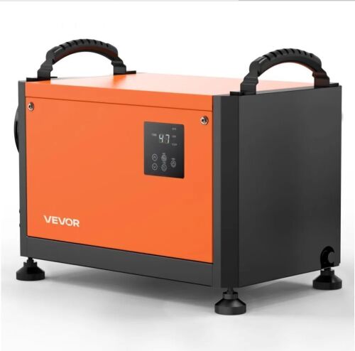 VEVOR 125 Pints Commercial Dehumidifier with Drain Hose, Auto Defrost/Drainage, Heavy-duty Galvanized Steel, LED Indicate