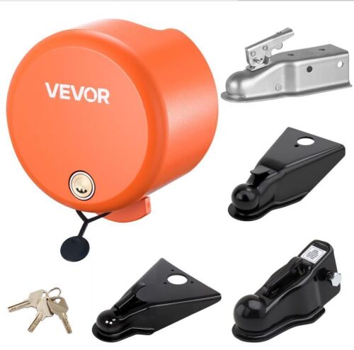 Lot of (2) VEVOR Heavy Duty Hitch Lock, Fits 1-7/8, 2 & 2-5/16-Inch Straight Tongue Ball Couplers, 4 Keys