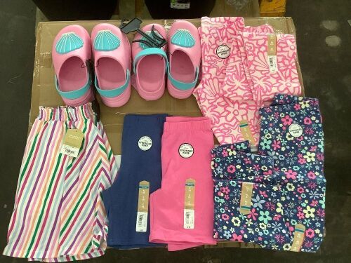 Lot of Kids Shorts & Leggings Sizes 7/8 & 10/12 & Shoes Size 2 & 13