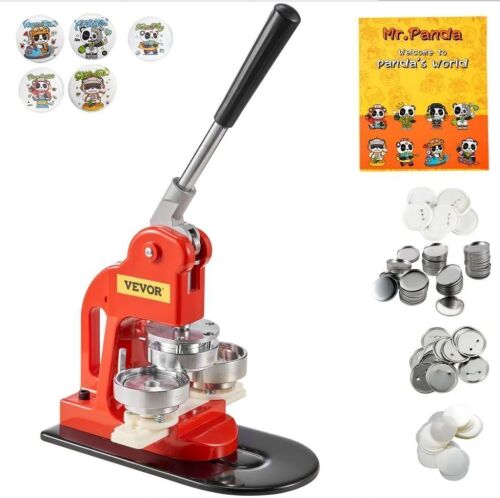 VEVOR Button Maker Machine, 2.25 inch Badge Punch Press Kit with 500pcs Button Parts & Circle Cutter & Magic Book