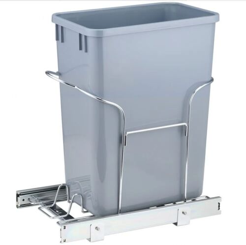 VEVOR 29L Single Bin, Under Mount Kitchen Waste Container with Slide and Handle, 110 lbs Load Capacity