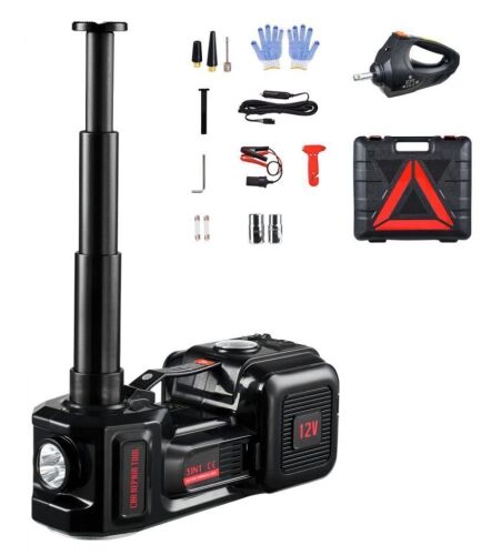 VEVOR 5 Ton 12V Electric Car Jack with Built-In Inflator, Electric Impact Wrench & LED Light