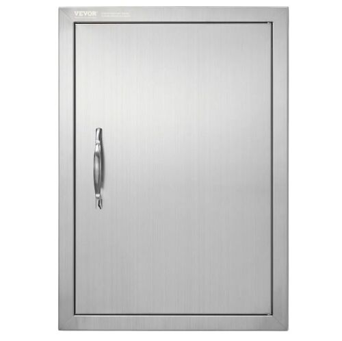 VEVOR 18W x 24H Inch Single Outdoor Kitchen Door, Stainless Steel Flush Mount with Handle