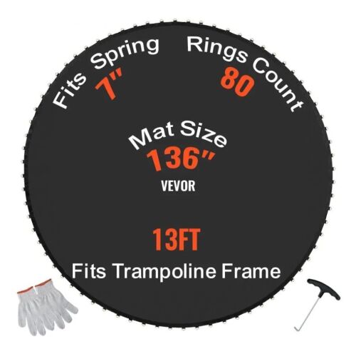 VEVOR Replacement Trampoline Mat for 13ft Round Trampoline, Fit 7" Spring Length
