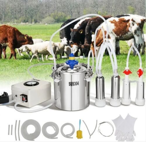 VEVOR Goat Milking Machine, 6 L 304 Stainless Steel Bucket, Electric Automatic Pulsation Vacuum Milker