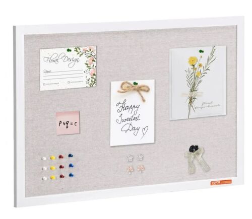 VEVOR 30"x20" White Cork Board with Linen Surface