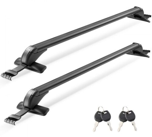 VEVOR Roof Rack Cross Bars, Universal Fit for Naked Roofs Without Raised Rails/Flush Rail/Black Moldings, 165 LBS Capacity