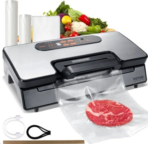 VEVOR 130W Dual Pump and Dual Sealing Vacuum Sealer Machine, Automatic and Manual Air Sealing System with Built-in Cutter