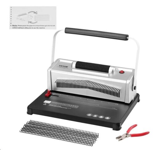 VEVOR Coil Spiral Binding Machine, Manual Book Maker with Electric Binding, 46-Holes Binding 500 Sheets Punch Binder, with 100pcs 5/16'' Coil Binding Spines, for Letter Size, A4, A5