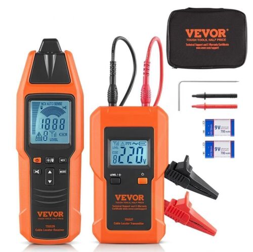 VEVOR Subterranean Wire Tracker, Up to 3 FT Detection Depth, Voltage Range 12-600V, Circuit and Line Break Locator, Extends to 6561 FT for Underground Pipes, Electric Fencing, Hidden Wires