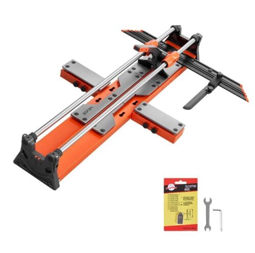 VEVOR 39.4-Inch Manual Tile Cutter, Sliding Head Cutting Tool with Spring-Loaded Base, Angle Fence, Tungsten Carbide Cutting Wheel, Alignment Guide