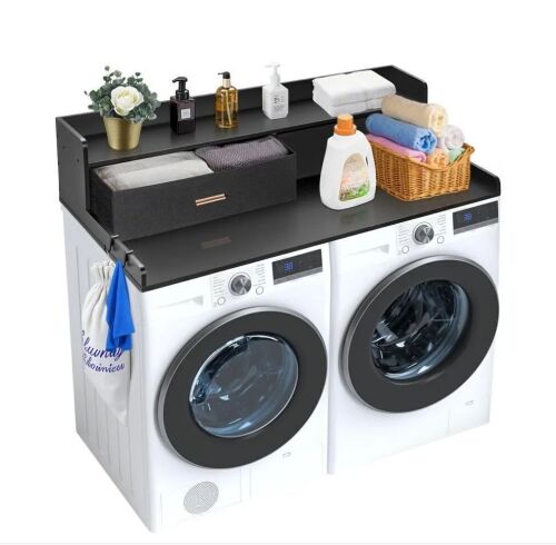 VEVOR 2 Drawers Washer Dryer Countertop with 2-Tier Shelf, 54" x 27"