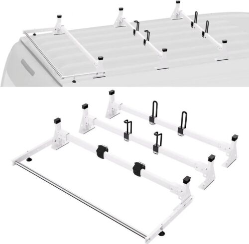 VEVOR 54" 3 Crossbars Ladder Roof Rack, 800 lbs Capacity, Fit for Ford Transit 150 250 350, 2015-2022