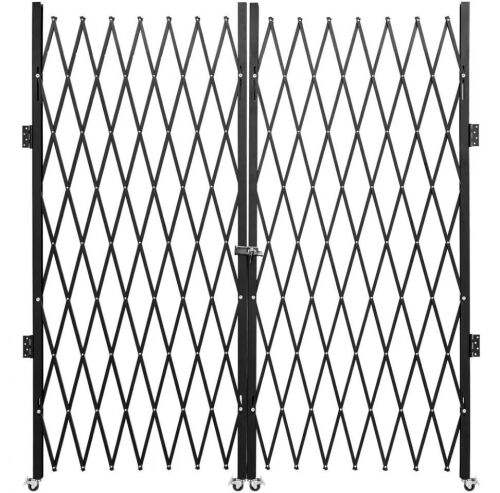 VEVOR Double Folding Steel Accordion Security Gate, 5' H x 10' W