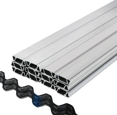 VEVOR Spring Wire and Lock Channel, 6.56ft Spring Lock & U-Channel Bundle for Greenhouse, 20 Packs