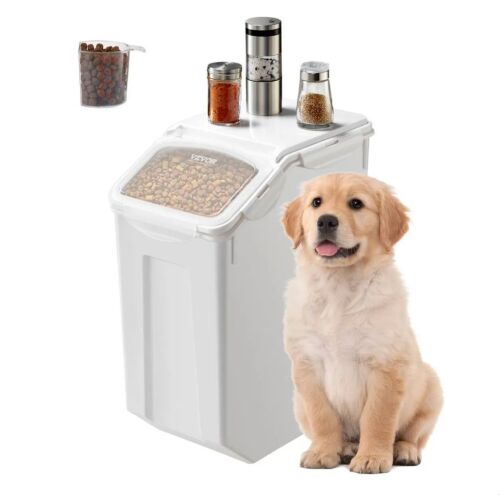 VEVOR 4.5Gallon Ingredient Storage Container with Wheels, Measuring Cup, Airtight Lid