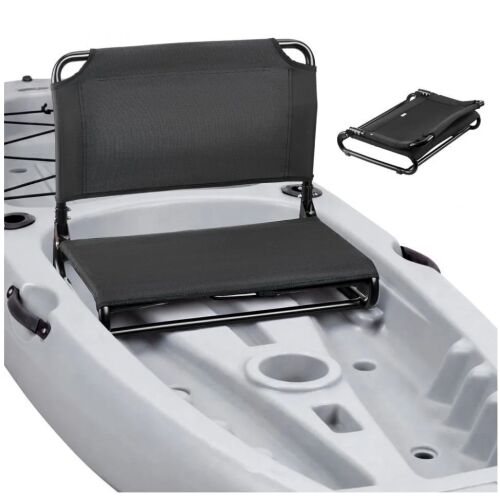 VEVOR Folding Kayak Seat with Comfortable Back Support, Aluminum Alloy Frame & 600D Oxford Fabric