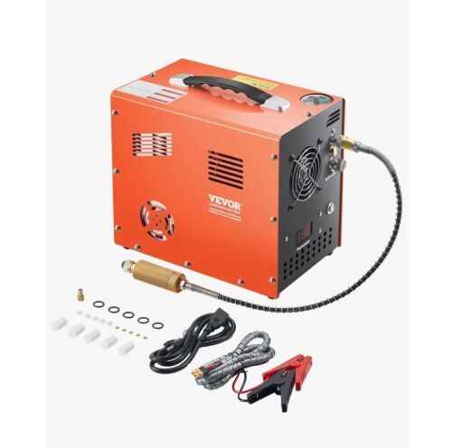 VEVOR 4500PSI/30Mpa PCP Airgun Compressor with Built-in Converter & Fan Cooling System, Auto Stop DC12V/AC120V