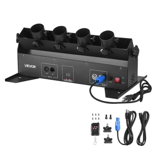 VEVOR Electric Confetti Cannon Machine, High Output 4-Shot Confetti Launcher, DMX512, Manual & Remote Control