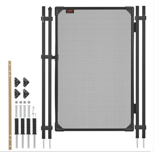 VEVOR 4 x 2.5 ft Inground Swimming Pool Fence Gate, Self-Closing and Self-Locking Design, 352 gsm Teslin PVC Mesh