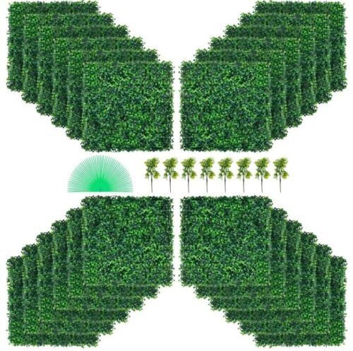 VEVOR Artificial Boxwood Hedge Panels, 20" x 20", 24pcs