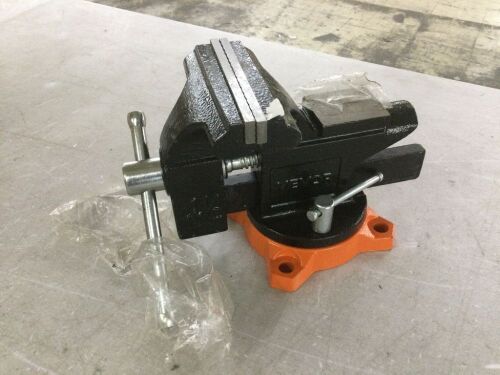 VEVOR Heavy Duty Cast Iron Workbench Vise, 4.5-inch Jaw Width 3.3-inch Jaw Opening , 240-Degree Swivel Locking Base