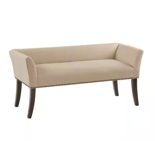 Madison Park Antonio Tan Flared Arms Accent Bench 23 in. H x 49.5 in. W x 19.25 in. D