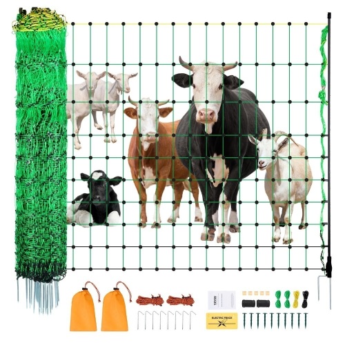 VEVOR Electric Fence Netting with Posts & Double-Spiked Stakes, 42 in (H) x 164 ft (L)
