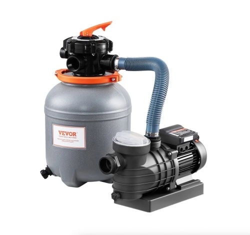 VEVOR Sand Filter Pump for Above Ground Pool, 12 in, 3000 GPH, 1/2 HP, 6-Way Multi-port Valve & Strainer Basket