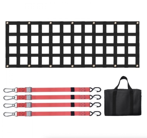 VEVOR Heavy Duty Cargo Net for Truck Bed with 4 Adjustable Telescopic Straps, 54 in x 18 in