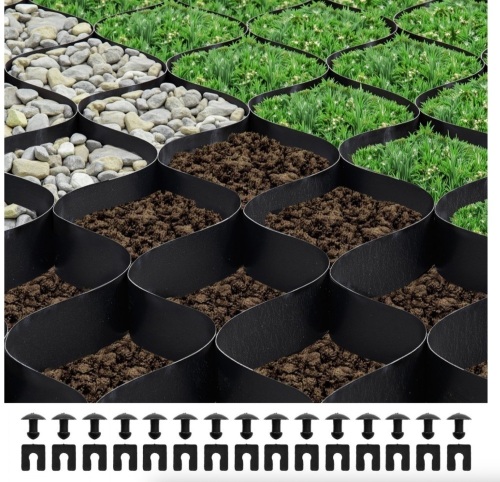 VEVOR Permeable Geo Gravel Grid, 2 Inch Depth, 26.87 x 3.94 FT, 1880 LBS Per Sq ft Grass Ground Retainer