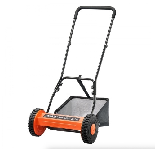 VEVOR Manual Push Reel Lawn Mower 16 inch, 5 Blades, 0.6-1.75 in Adjustable Cutting Height