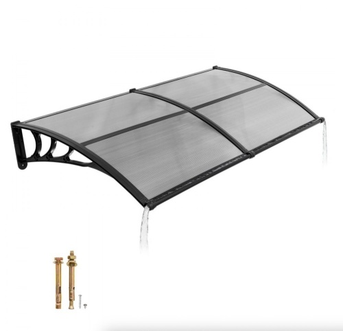 VEVOR 38 x 78 in, Exterior Front Door Window Awnings with Drainage & ABS Bracket, Smoky Gray