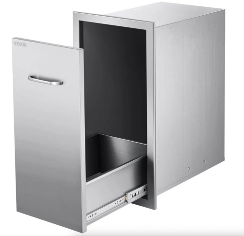 VEVOR Outdoor Kitchen Trash Drawer, 13.54"W x 19.61"D x 25.79"H, 55 lbs Max Capacity