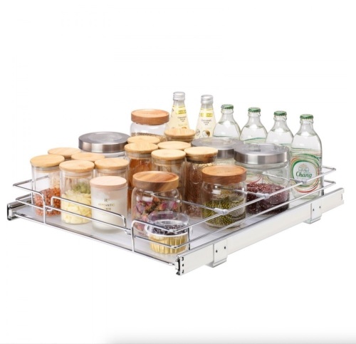 VEVOR 15.5"W x 21"D x 3.5"H Pull Out Cabinet Organizer, 17"W x 22"D x 7"H Install Size for Cabinet