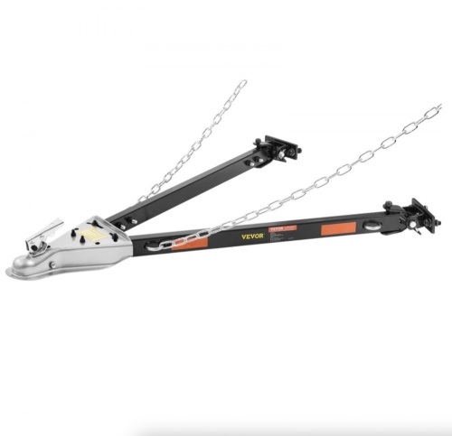 VEVOR Powder-Coating Alloy Steel Bumper-Mounted Universal Towing Bar, 5500 lbs Towing Capacity with Chains, Coupler Fits 2-Inch Ball Hitch, 39.4-Inch Opening Width
