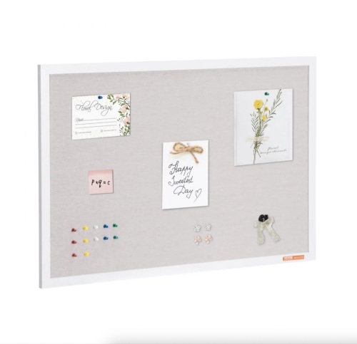 VEVOR 36"x24" White Cork Board with Linen Surface